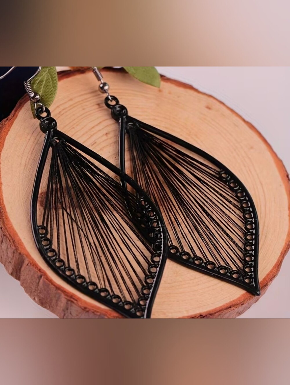 $8 Each Or Bundle 5/$20 Black Threaded Teardrop Dangle Earrings